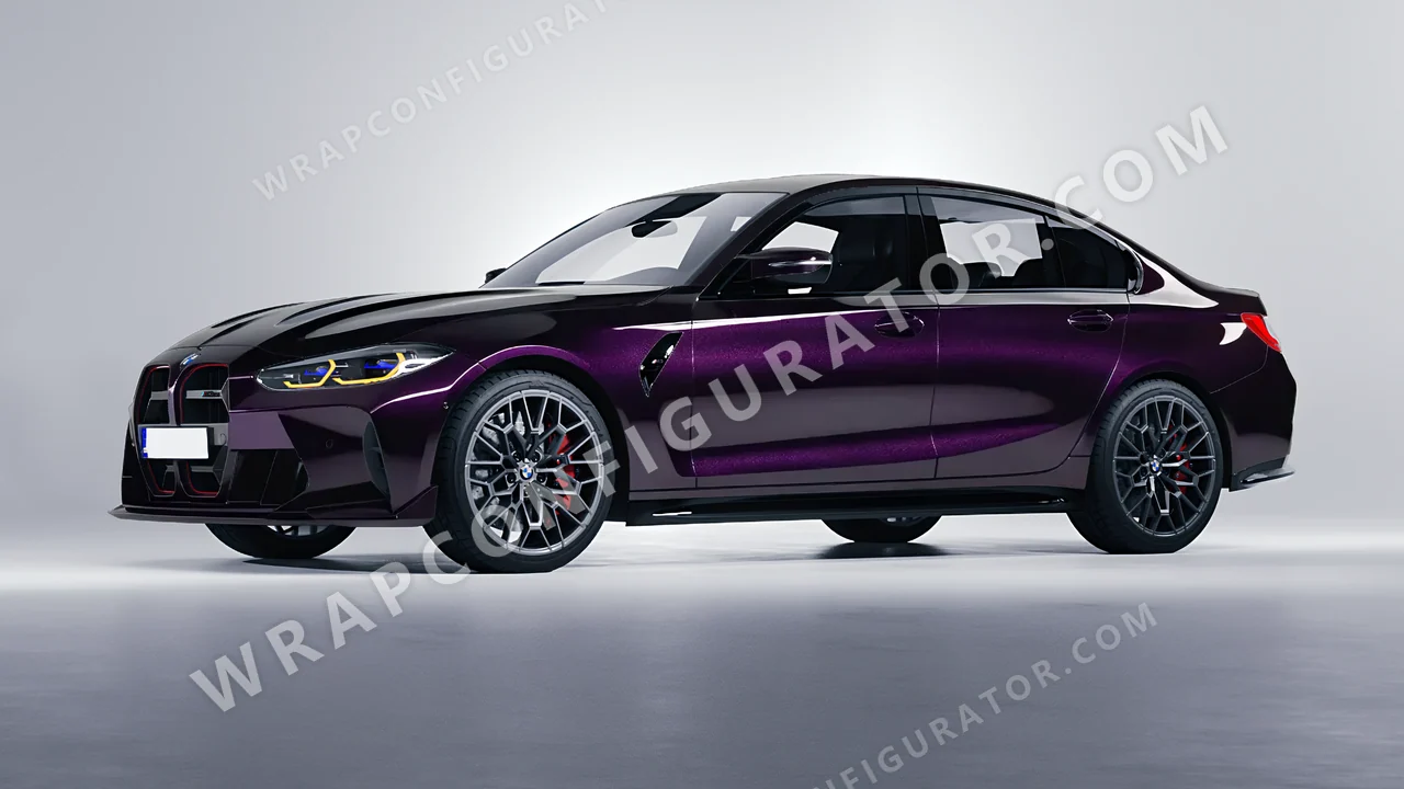 Purple BMW M3 CS 2023 wrapped in Colourshield PPF by HyperPro Black Eggplant HGM37-P