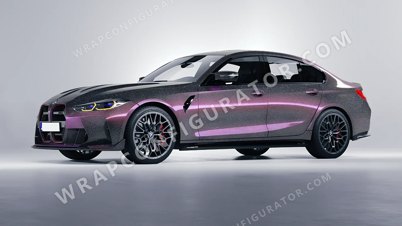 Purple BMW M3 CS 2023 wrapped in Colourshield PPF by HyperPro Gray/Purple CG07-P