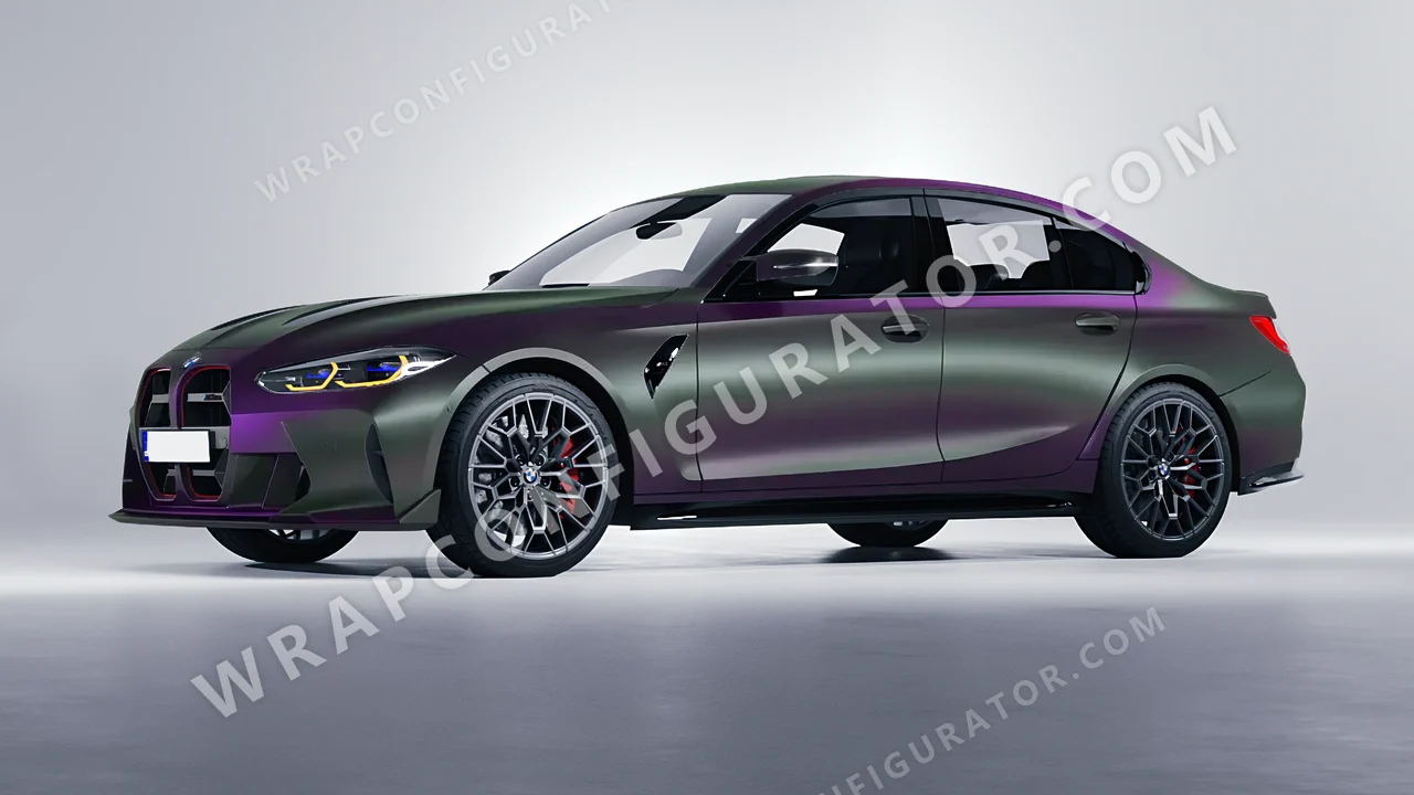 Purple BMW M3 CS 2023 wrapped in Colourshield PPF by HyperPro Gray/Purple MSF47-P
