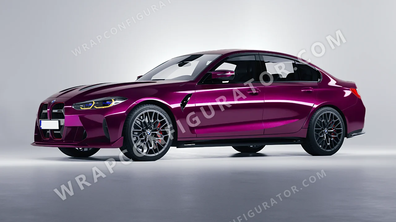 Purple BMW M3 CS 2023 wrapped in Colourshield PPF by HyperPro Mulberry Purple HGM80-P
