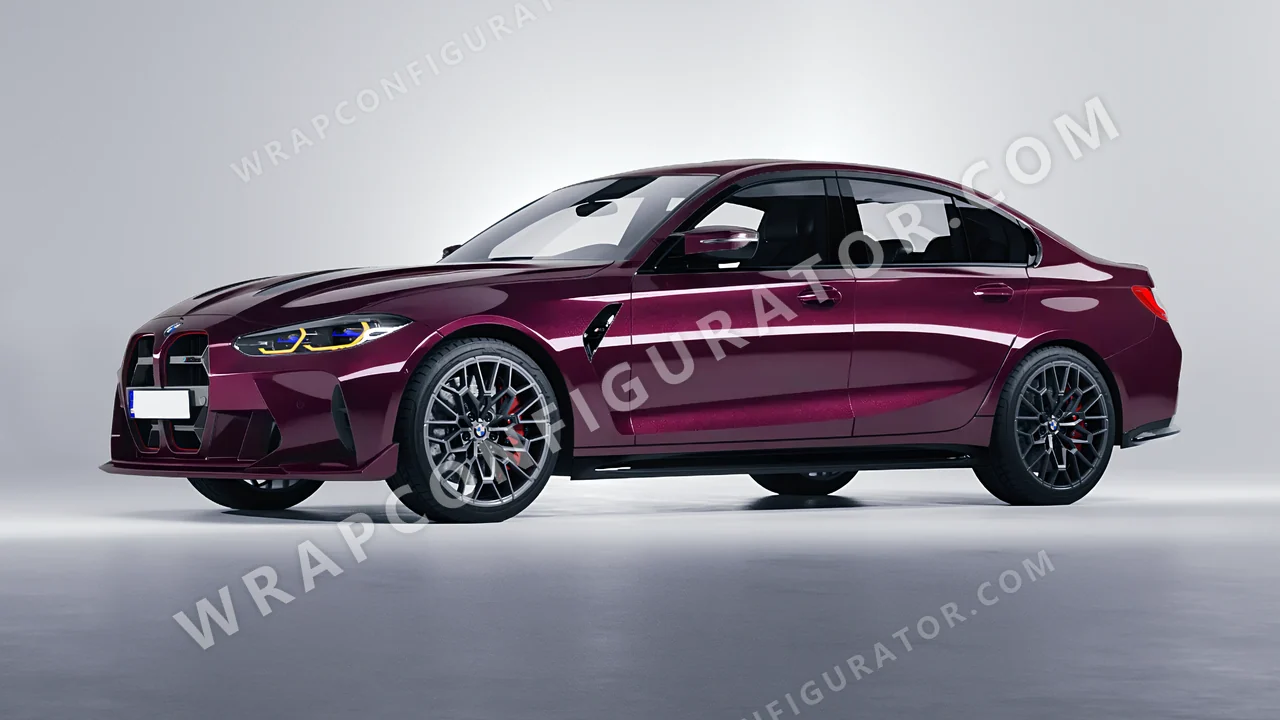 Purple BMW M3 CS 2023 wrapped in Inozetek Dynamic PPF Bunny One Purple RB101