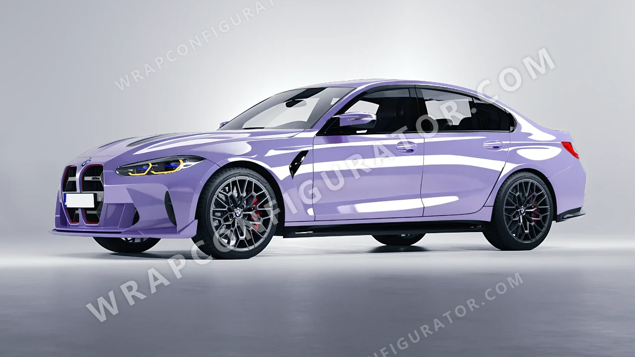 Purple BMW M3 CS 2023 wrapped in Inozetek Dynamic PPF Grey Violet DPPF938