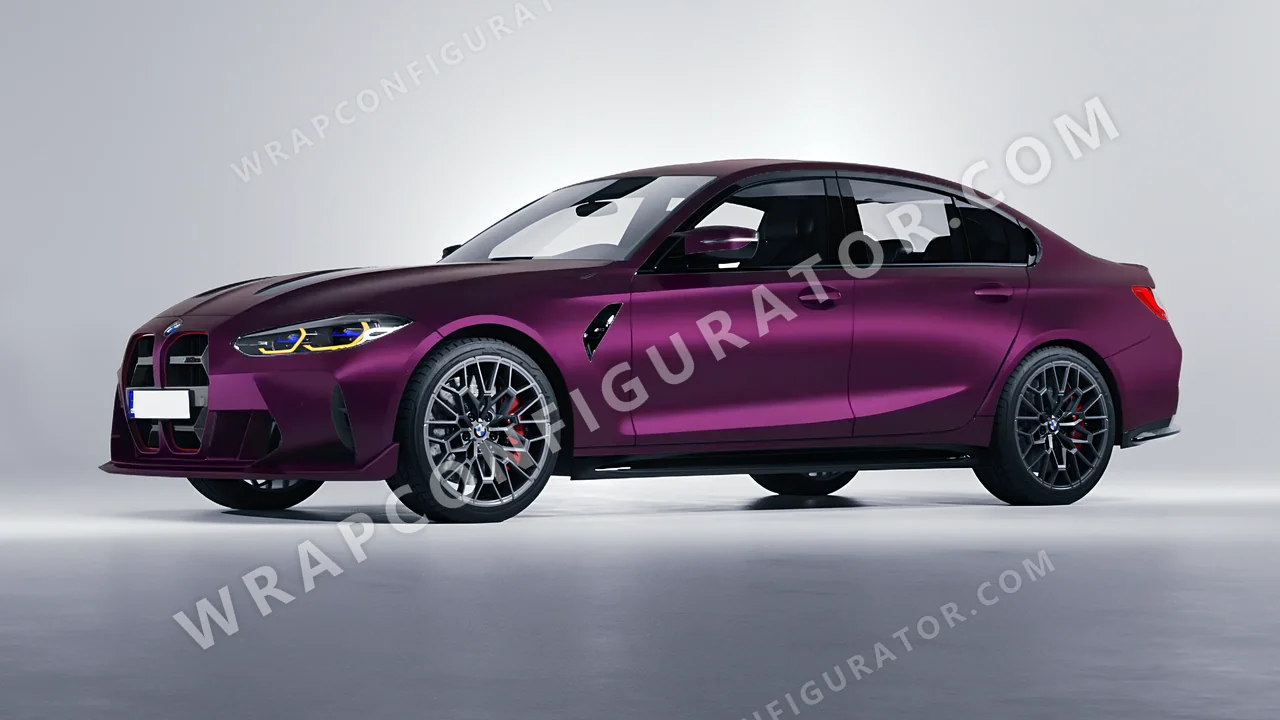 Purple BMW M3 CS 2023 wrapped in Inozetek Dynamic PPF Midnight Purple DPPF801