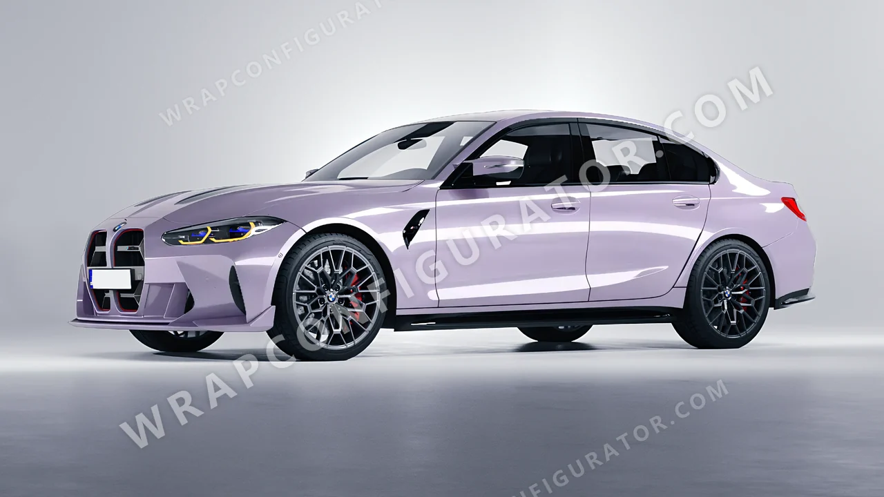 Purple BMW M3 CS 2023 wrapped in Inozetek Dynamic PPF Provence Purple DPPF708