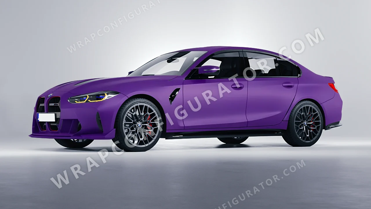 Purple BMW M3 CS 2023 wrapped in KPMF Absolute Matt Royal Amethyst K75803