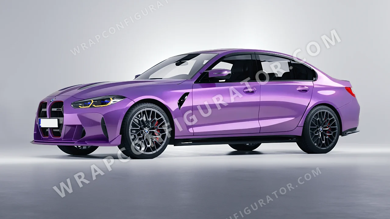 Purple BMW M3 CS 2023 wrapped in KPMF Violet Haze K75473