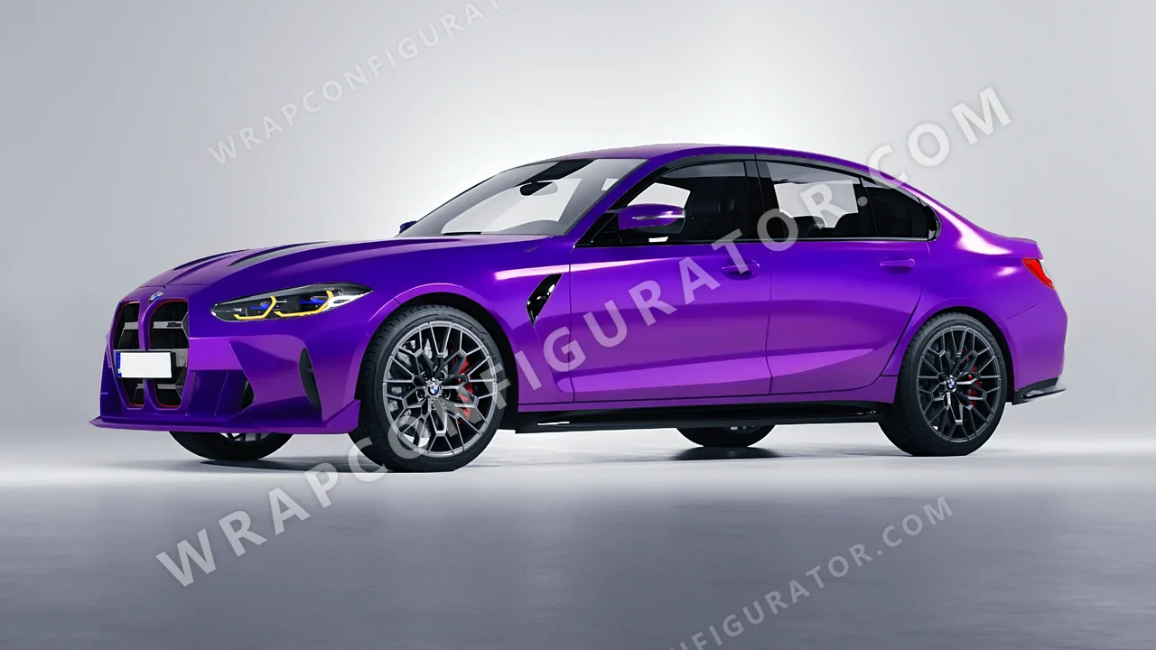 Purple BMW M3 CS 2023 wrapped in ORACAL Enchanted Violet 970RA-175G