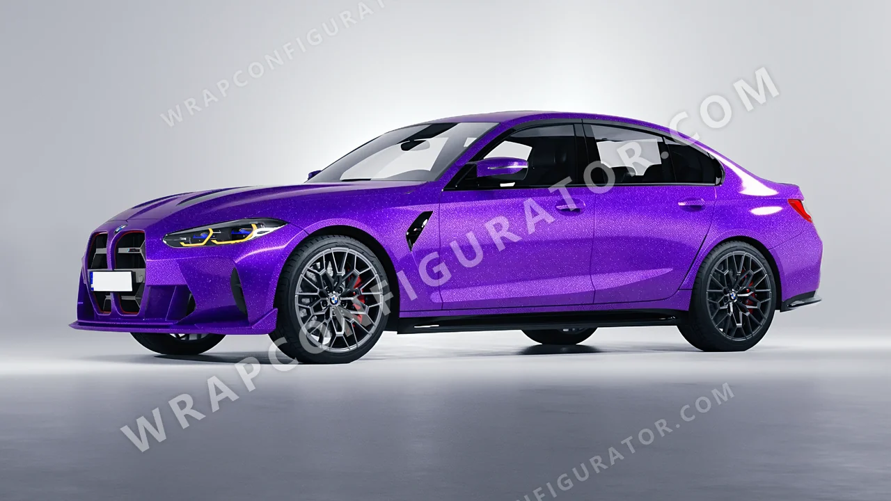 Purple BMW M3 CS 2023 wrapped in ORACAL Enchanted Violet 970RA-185G
