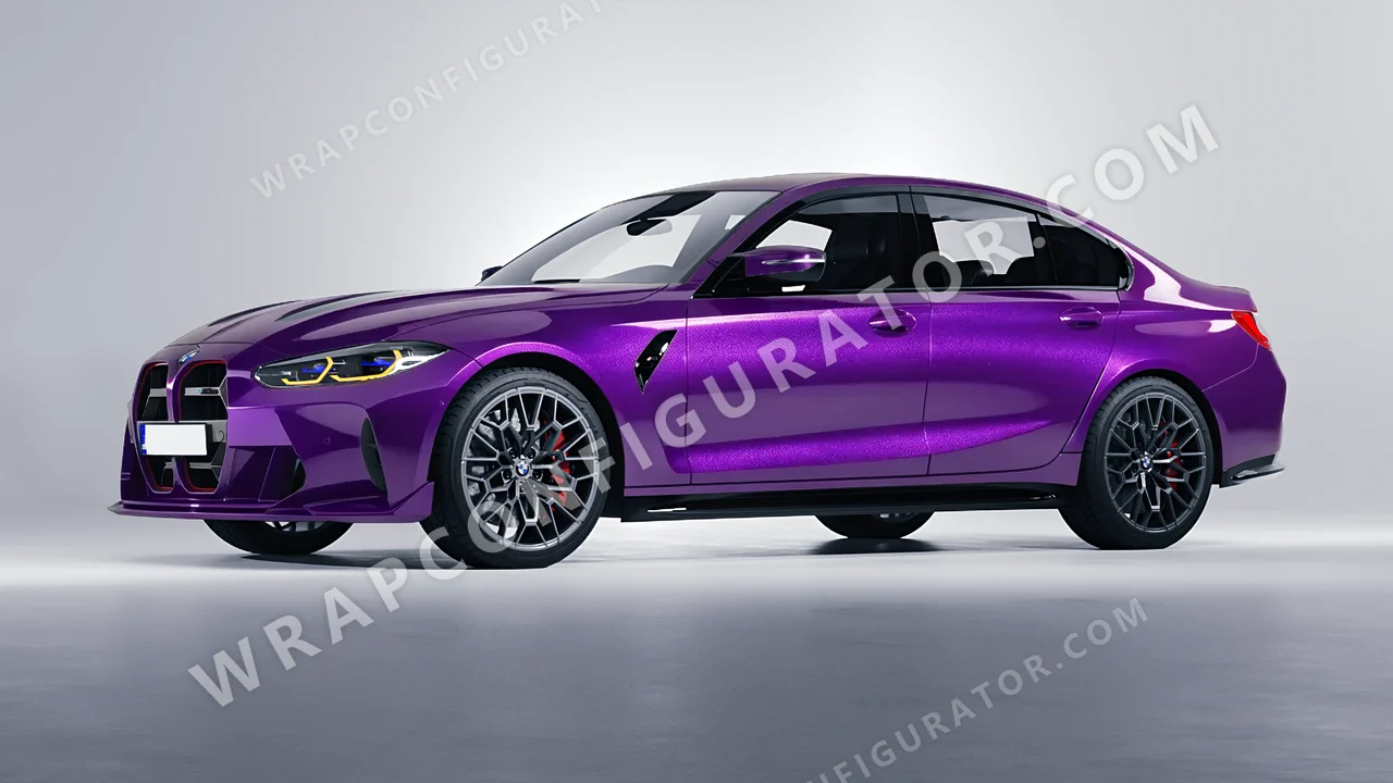 Purple BMW M3 CS 2023 wrapped in ORACAL Violet 970RA-406G