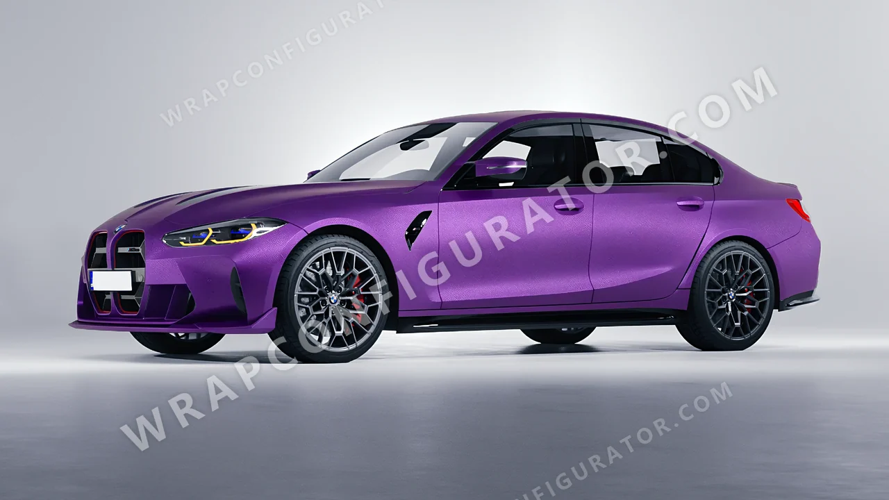 Purple BMW M3 CS 2023 wrapped in ORACAL Violet 970RA-406M