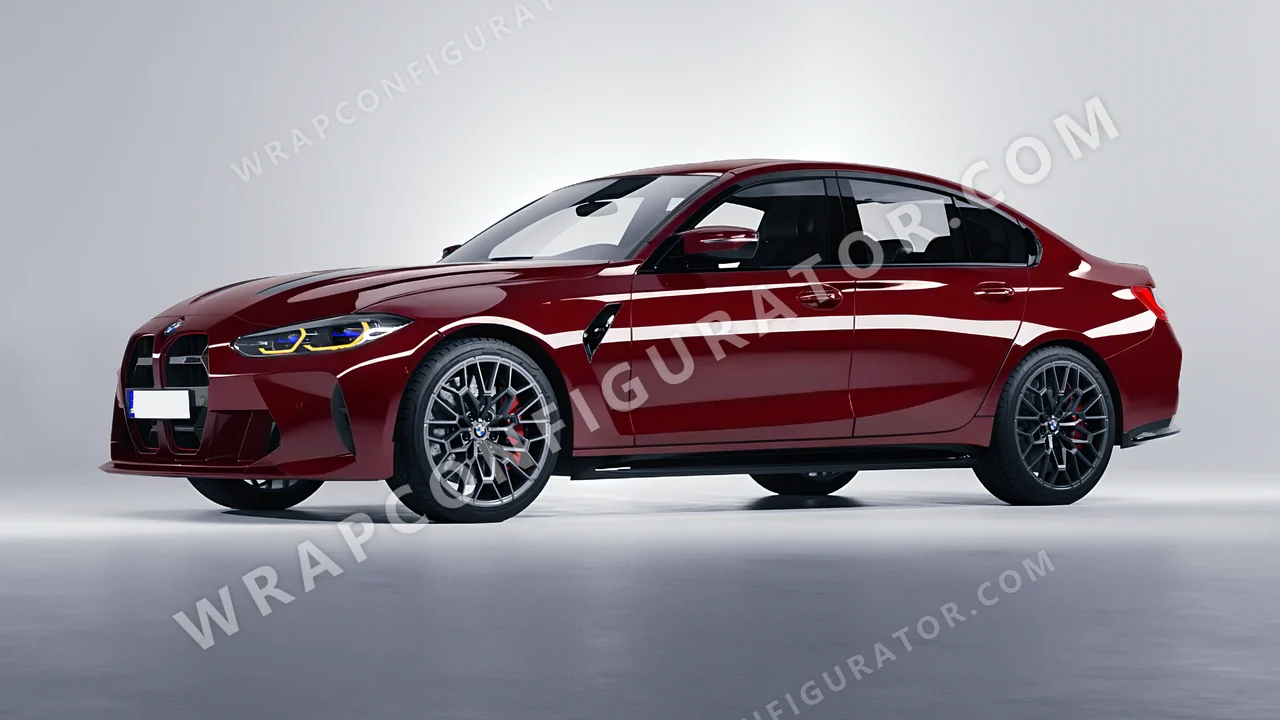 Red BMW M3 CS 2023 wrapped in Avery Dennison Burgundy SW900-475-O