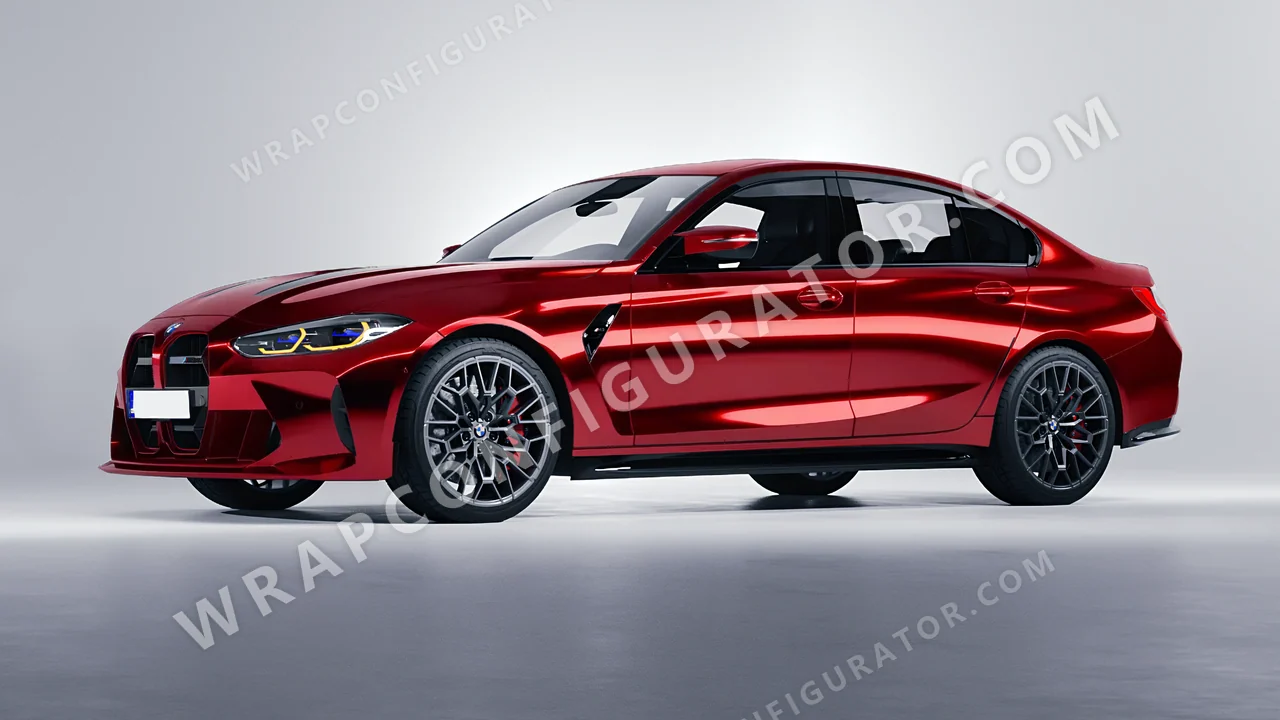 Red BMW M3 CS 2023 wrapped in Avery Dennison Red SF100-474-S