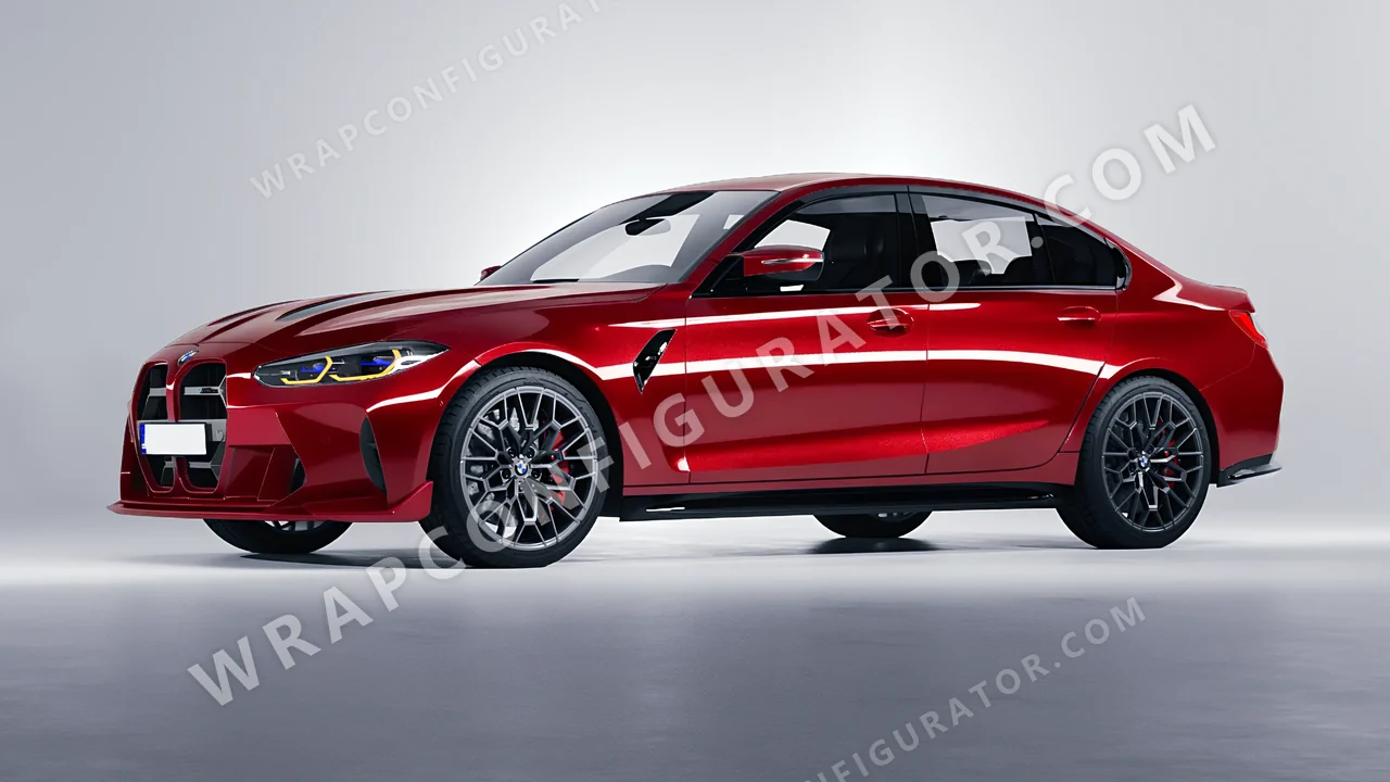 Red BMW M3 CS 2023 wrapped in Colourshield PPF by HyperPro Bright Red HGM34-P
