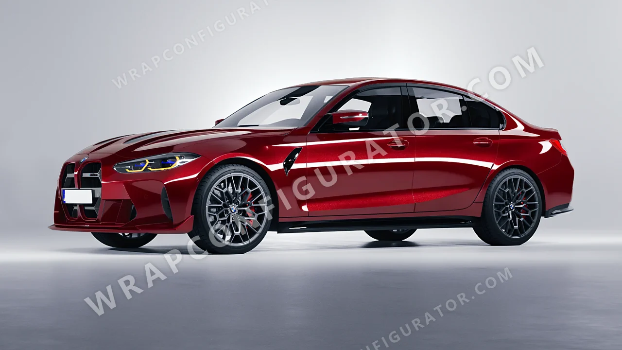 Red BMW M3 CS 2023 wrapped in Colourshield PPF by HyperPro Cherries Red GAF06-P