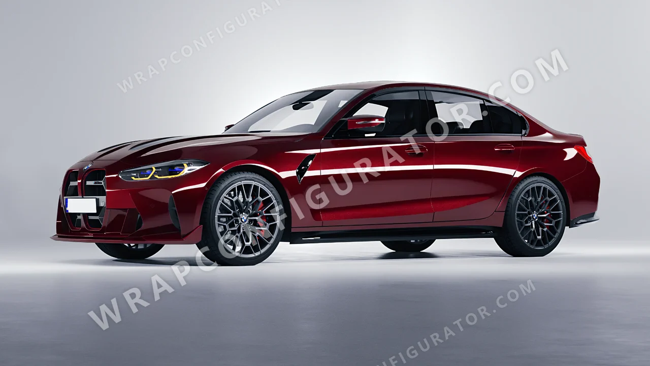 Red BMW M3 CS 2023 wrapped in Colourshield PPF by HyperPro Dark Red GAF13-P
