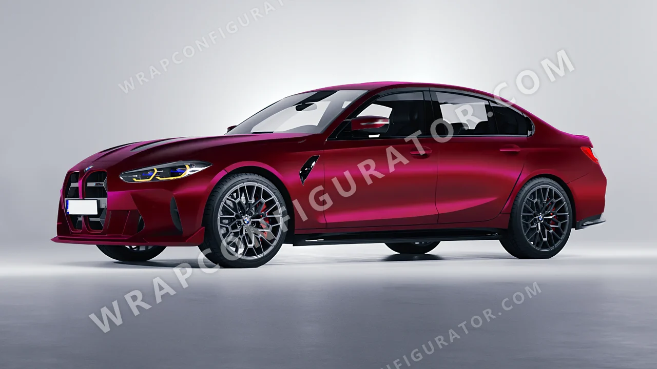 Red BMW M3 CS 2023 wrapped in Colourshield PPF by HyperPro Ghost Dark Red MSF25-P