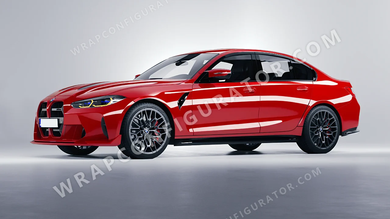 Red BMW M3 CS 2023 wrapped in Colourshield PPF by HyperPro Red HGF09-P