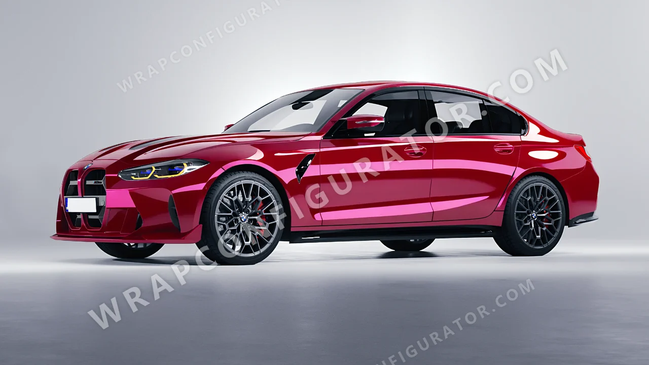 Red BMW M3 CS 2023 wrapped in Colourshield PPF by HyperPro Strawberry Red HGF48-P