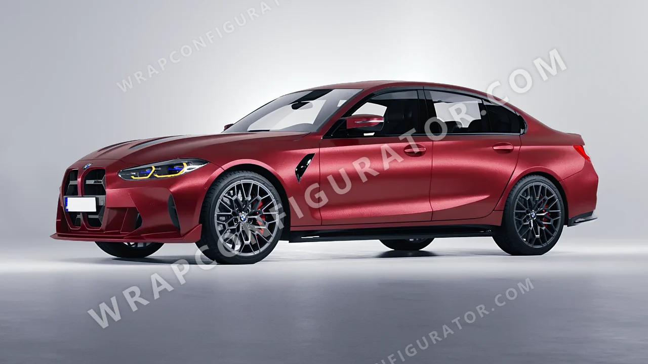 Red BMW M3 CS 2023 wrapped in Inozetek Dynamic PPF Blood Red DPPF806