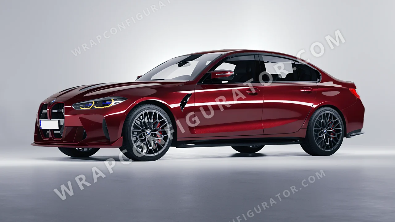 Red BMW M3 CS 2023 wrapped in Inozetek Dynamic PPF Velvet Red DPPF945