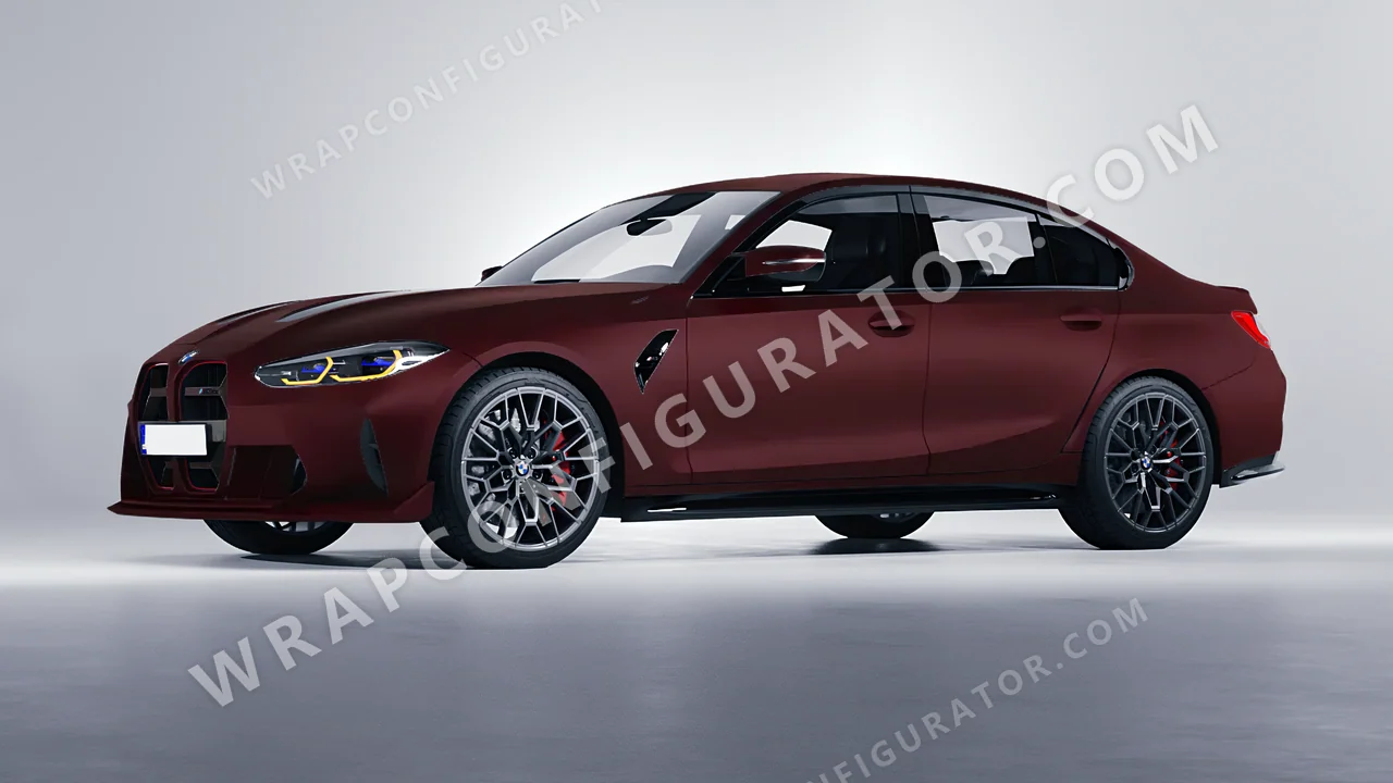 Red BMW M3 CS 2023 wrapped in KPMF Matt Widowed Red K75508