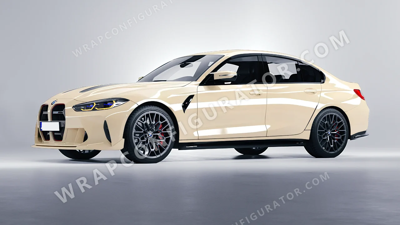 White BMW M3 CS 2023 wrapped in 3M Gloss Light Ivory G79