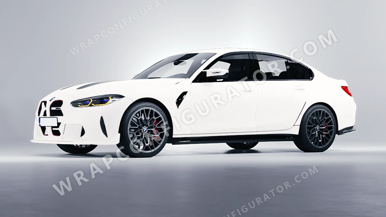 White BMW M3 CS 2023 wrapped in 3M Matte White M10