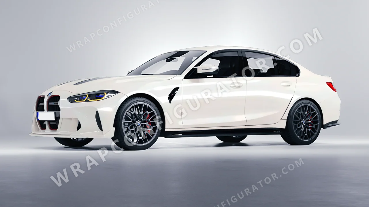 White BMW M3 CS 2023 wrapped in Avery Dennison Gloss Pearl White Snow SW900-110-S
