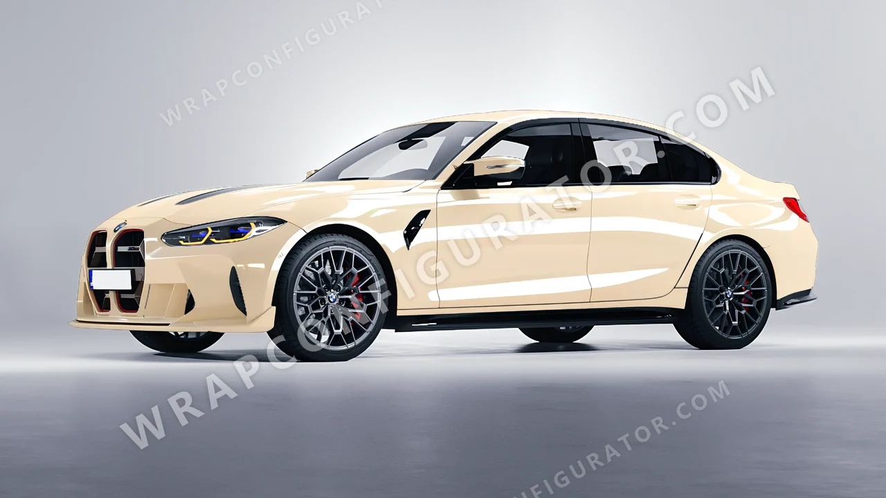 White BMW M3 CS 2023 wrapped in Colourshield PPF by HyperPro Cream White HGF52-P