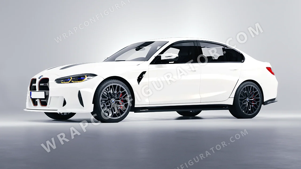 White BMW M3 CS 2023 wrapped in KPMF Gold White Starlight K75472