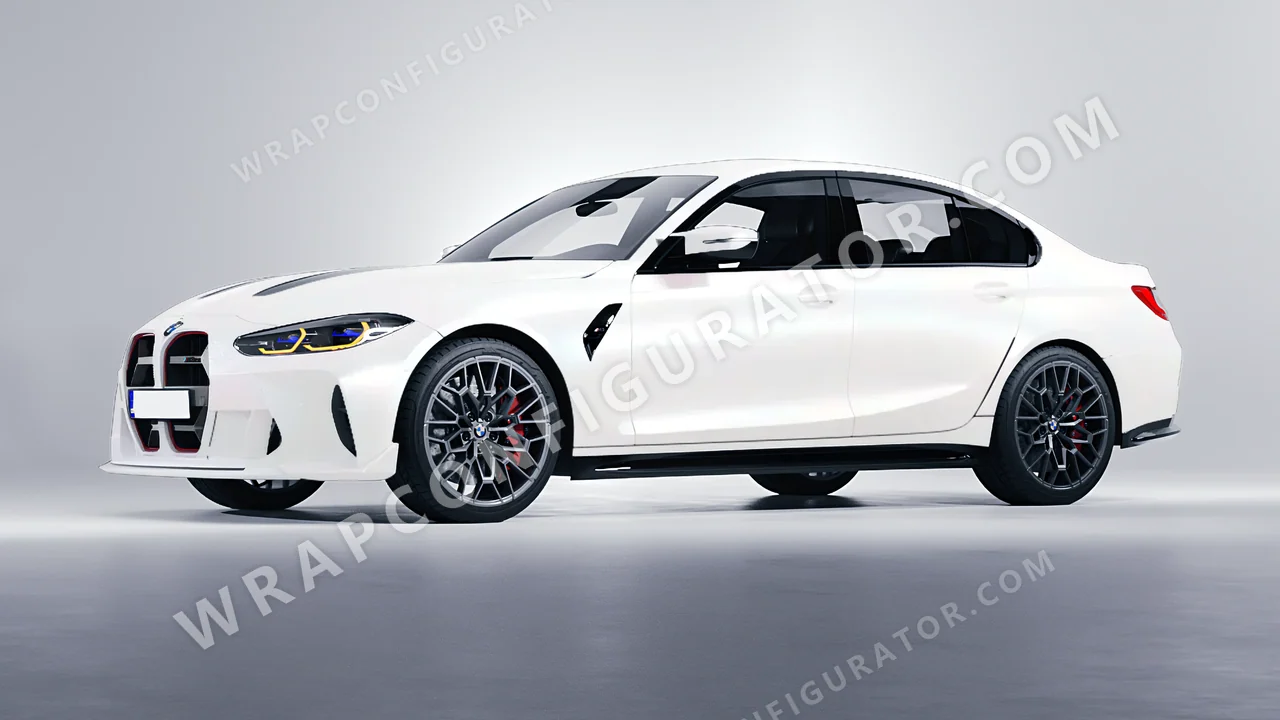 White BMW M3 CS 2023 wrapped in KPMF Matt Crystalline White K75540