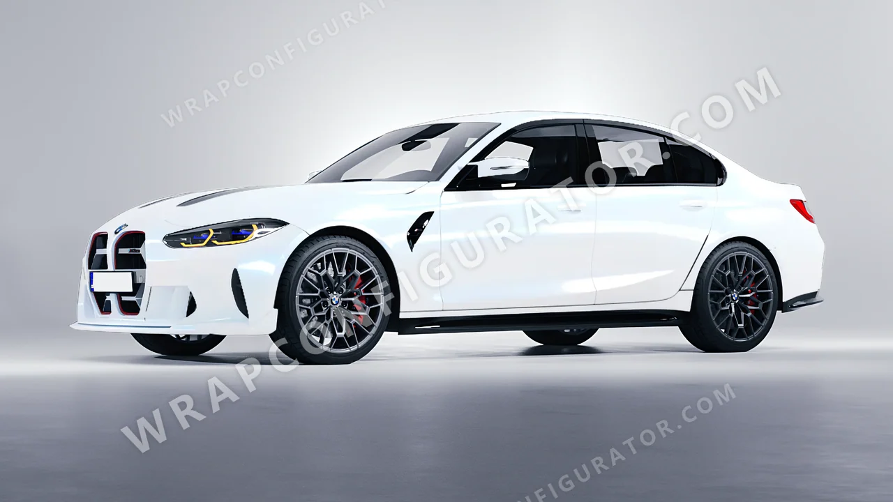 White BMW M3 CS 2023 wrapped in KPMF Pacific Blue White Starlight K75476