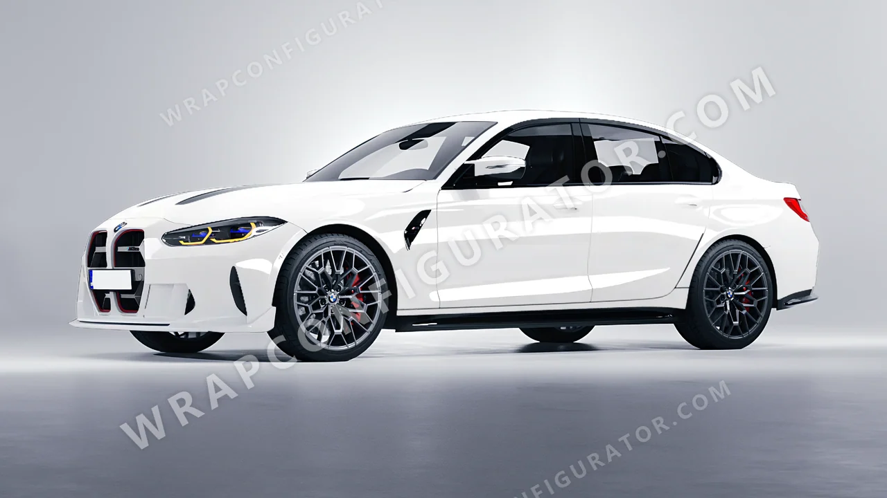 White BMW M3 CS 2023 wrapped in KPMF White K88011