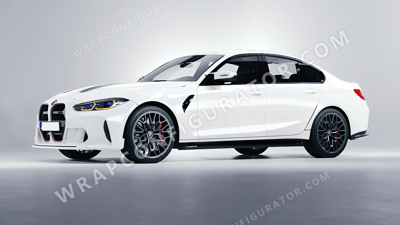 White BMW M3 CS 2023 wrapped in ORACAL Crystal White 970RA-945G