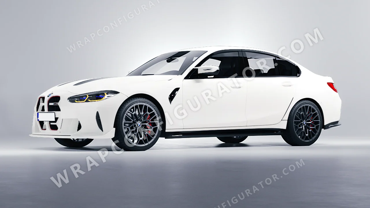 White BMW M3 CS 2023 wrapped in ORACAL White 970RA-010M
