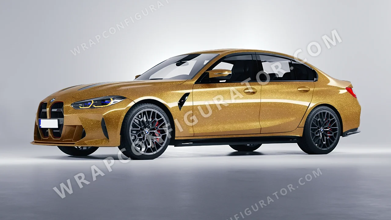 Yellow BMW M3 CS 2023 wrapped in Avery Dennison Amber SW900-221-D