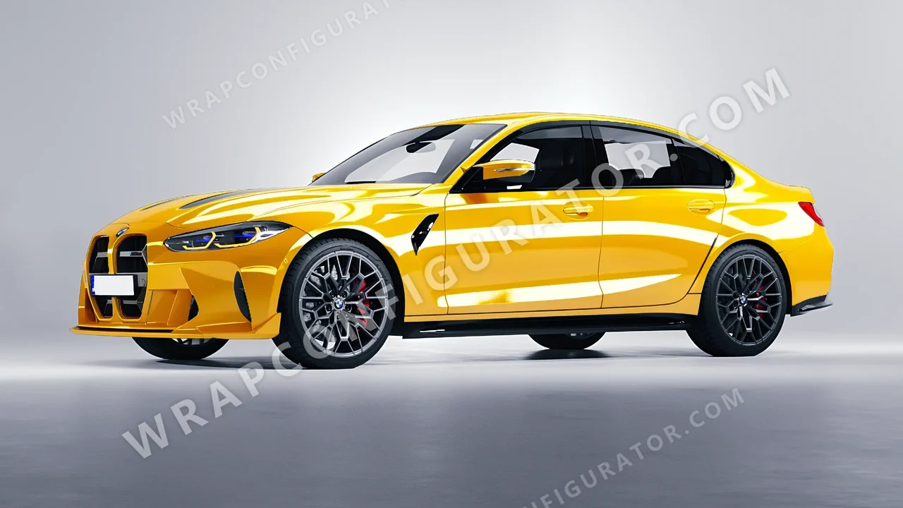Yellow BMW M3 CS 2023 wrapped in Colourshield PPF by HyperPro Dark Yellow HGF14-P