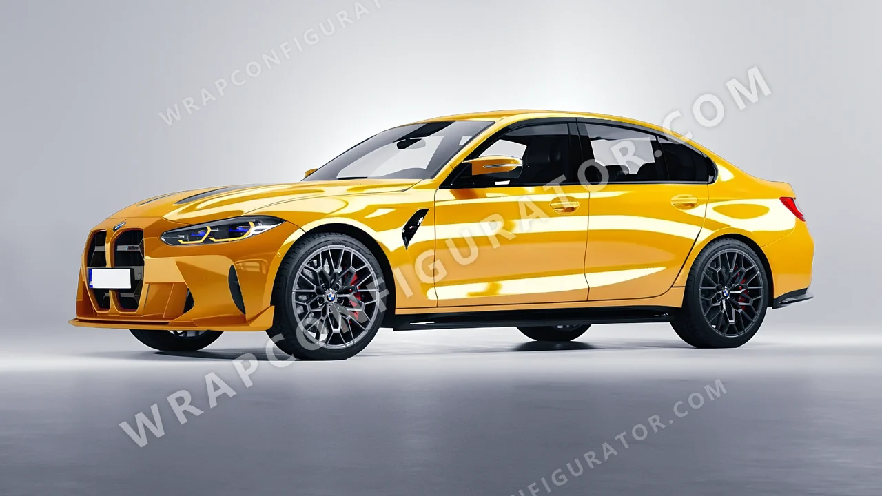 Yellow BMW M3 CS 2023 wrapped in Colourshield PPF by HyperPro Honey Yellow HGF95-P