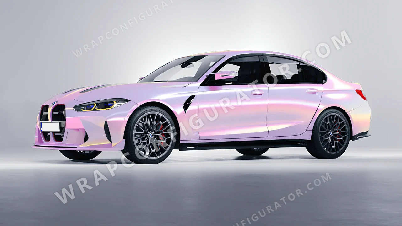 Yellow BMW M3 CS 2023 wrapped in Colourshield PPF by HyperPro Purple/Pink/Gold CGM20-P