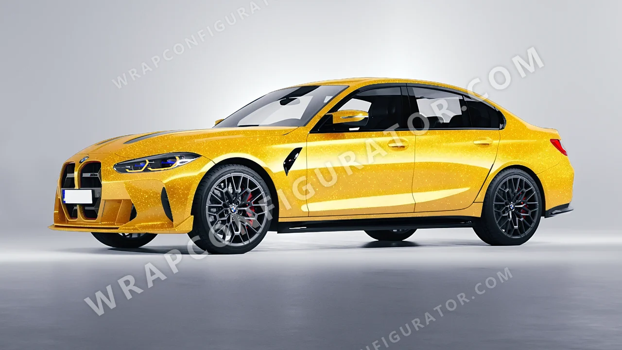 Yellow BMW M3 CS 2023 wrapped in Inozetek Dynamic PPF Yellow DPPF714