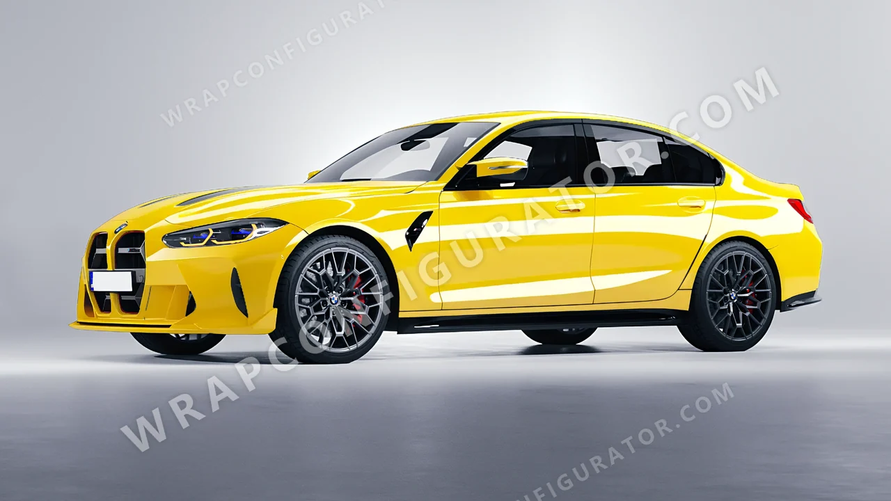 Yellow BMW M3 CS 2023 wrapped in ORACAL Canary Yellow 970RA-235G