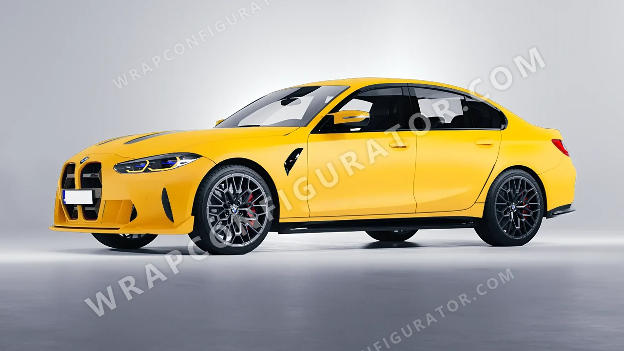 Yellow BMW M3 CS 2023 wrapped in ORACAL Maize Yellow 970RA-209M