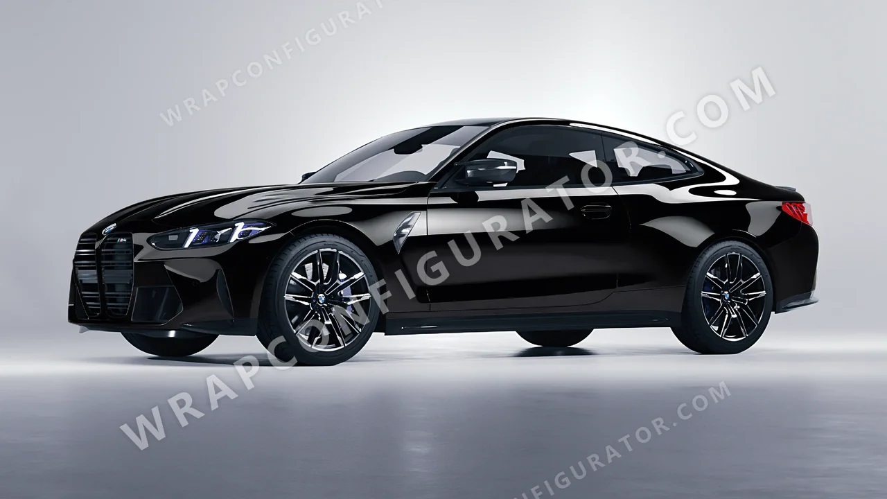 Black BMW M4 Coupe 2024 wrapped in 3M Black HG12