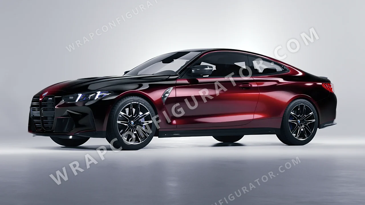 Black BMW M4 Coupe 2024 wrapped in 3M Gloss Ember Black GP282