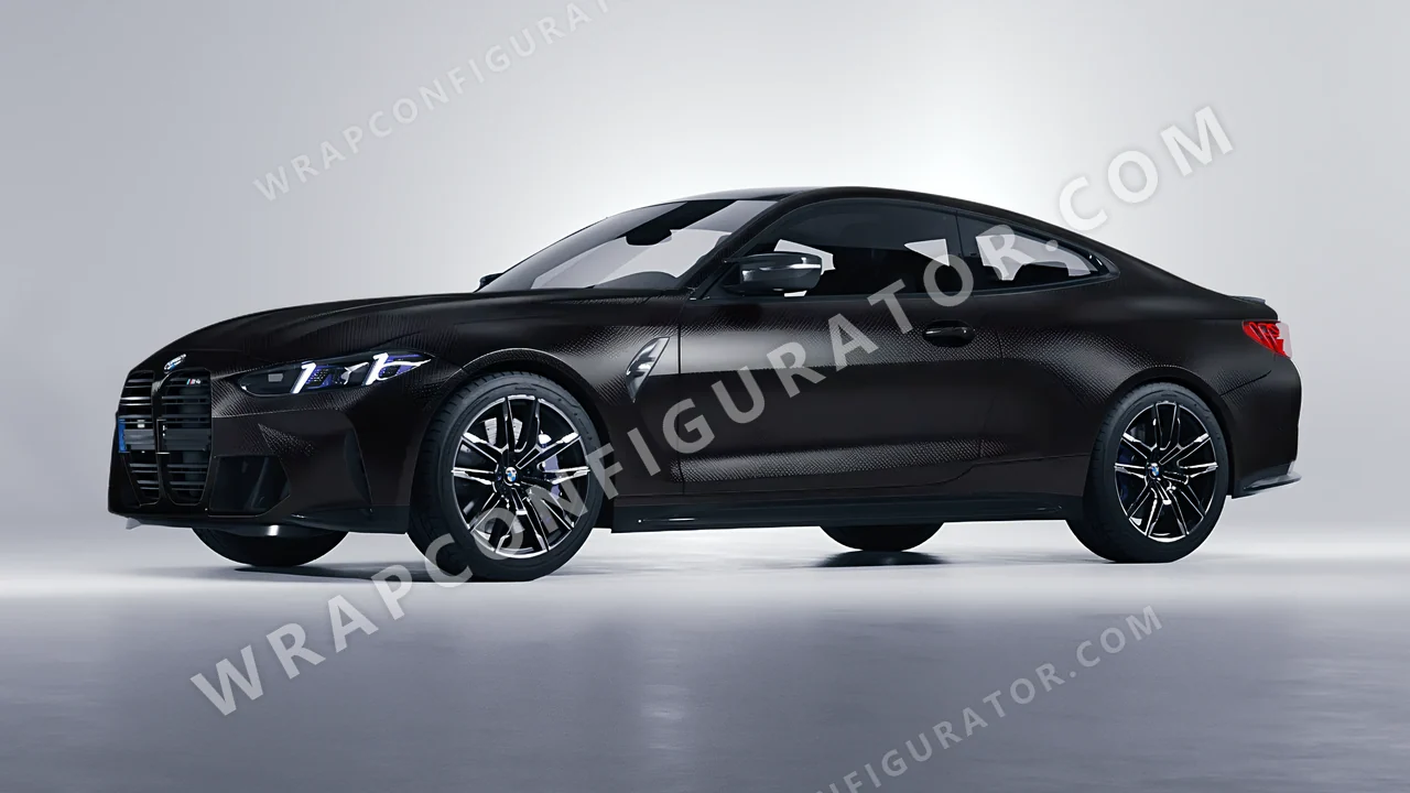 Black BMW M4 Coupe 2024 wrapped in 3M Matrix Black MX12