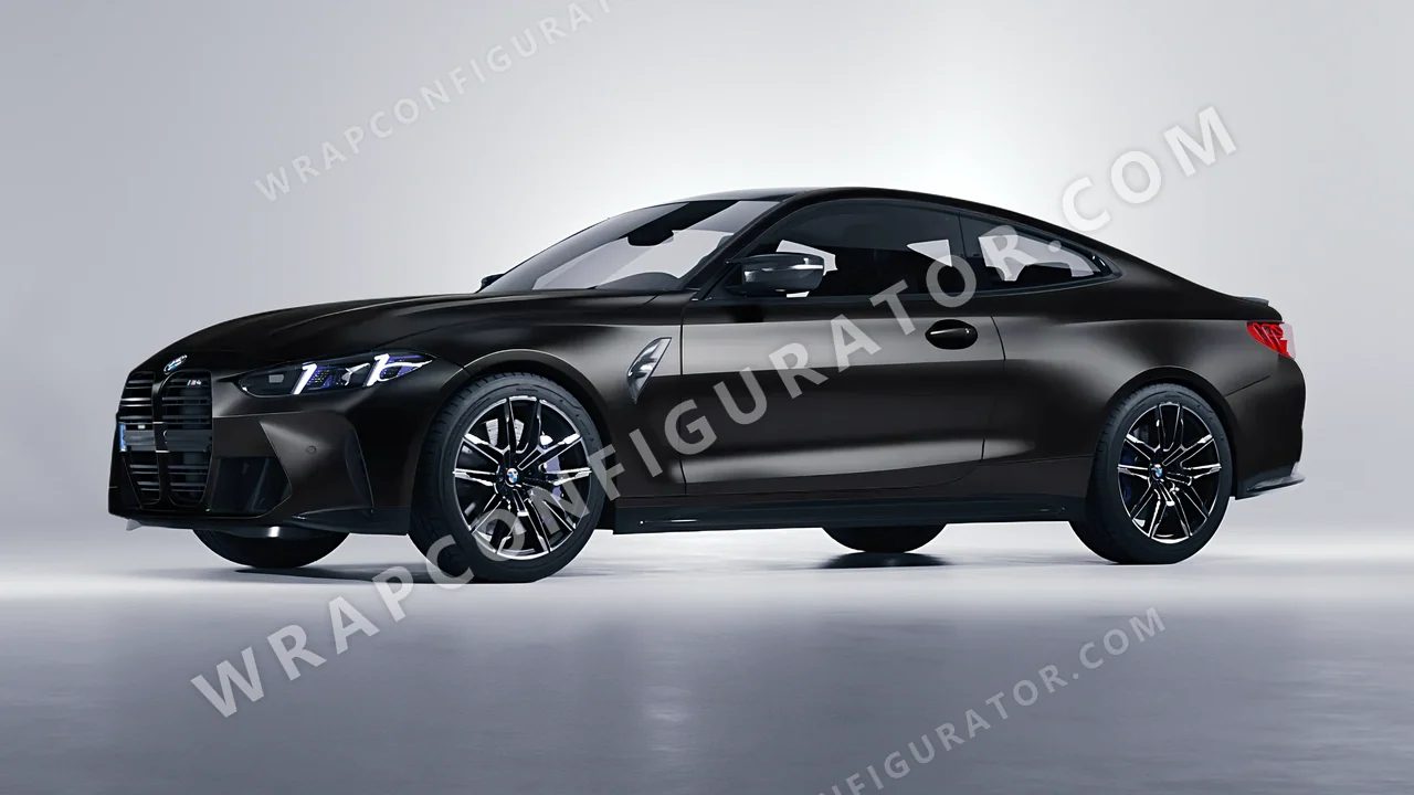 Black BMW M4 Coupe 2024 wrapped in 3M Satin Black S12