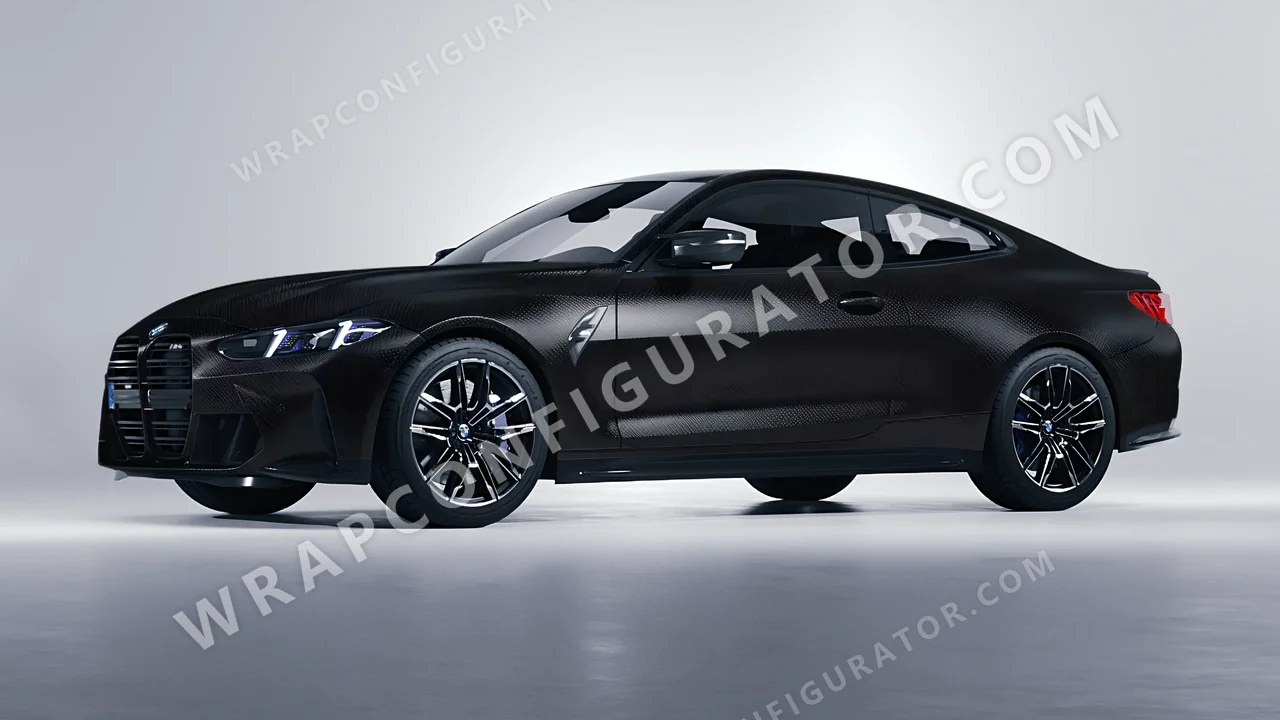 Black BMW M4 Coupe 2024 wrapped in 3M Shadow Black SB12