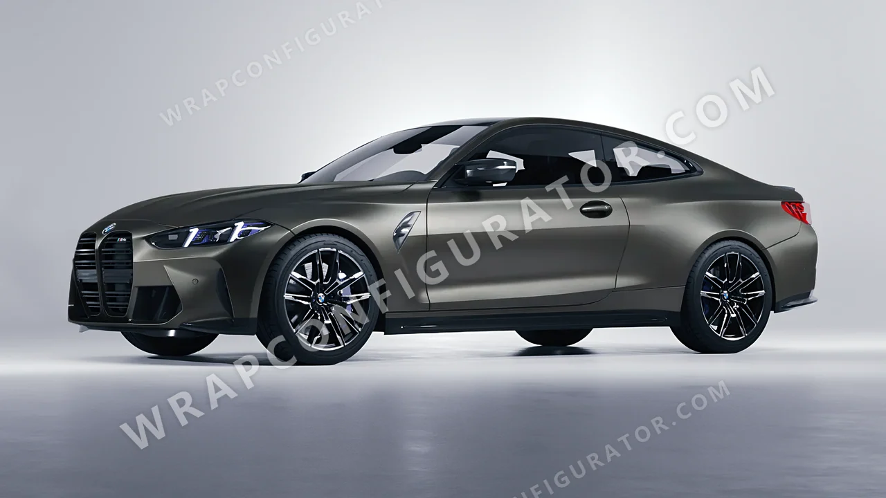 Black BMW M4 Coupe 2024 wrapped in Avery Dennison Black Rock Grey SW900-823-M
