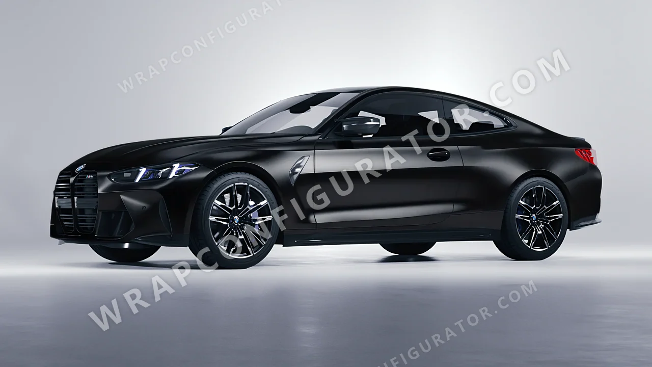 Black BMW M4 Coupe 2024 wrapped in Avery Dennison Black SW900-197-O