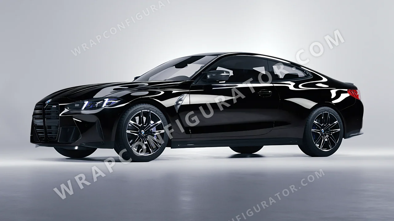 Black BMW M4 Coupe 2024 wrapped in Inozetek Dynamic PPF Piano Black DPPF701